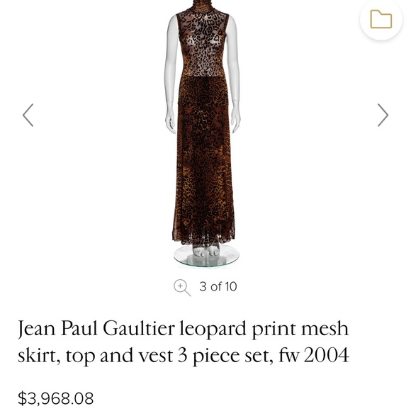 Vintage rare Jean Paul Gaultier leopard print skirt and top set - Picture 4 of 7
